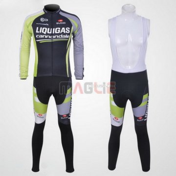 Maglia Liquigas manica lunga 2011 nero e verde