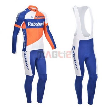 Maglia Rabobank manica lunga 2013 blu e bianco