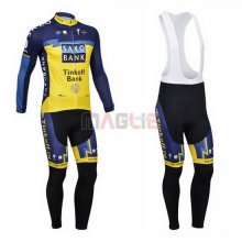 Maglia SaxoBank manica lunga 2013 blu e giallo