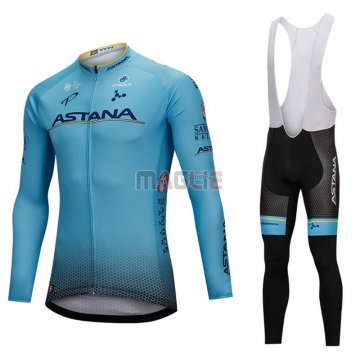 Maglia Astana Manica Lunga 2018 Blu