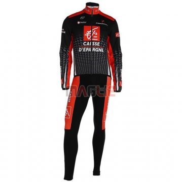 Maglia Caisse d'Epargne Manica Lunga 2020 Nero Rosso