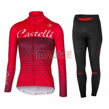 Maglia Donne Castelli Manica Lunga 2017 Rosso