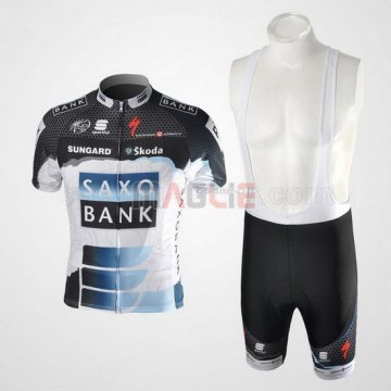 Maglia SaxoBank manica corta 2010 nero e bianco