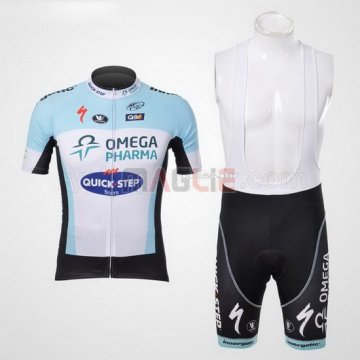 Maglia Quick Step manica corta 2012 azzurro e bianco