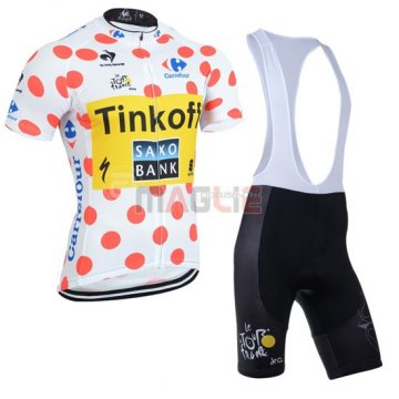 Maglia Tour de France SaxoBank manica corta 2014 bianco e rosso