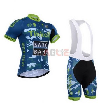 Maglia SaxoBank manica corta 2015 celeste e blu