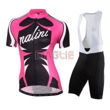 Donne Maglia Nalini manica corta 2016 fuxia e nero