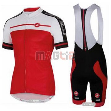 Maglia Castelli manica corta 2016 bianco e rosso