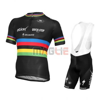 Maglia Quick Step manica corta 2016 Step nero e verde