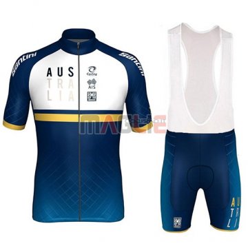 2018 Maglia Australia Manica Corta Bianco e Blu