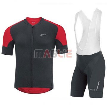 2018 Maglia Gore C7 CC Manica Corta Nero e Rosso