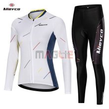 Maglia Donne Mieyco Manica Lunga 2019 Bianco Blu