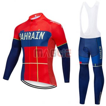 Maglia Bahrain Merida Manica Lunga 2019 Rosso