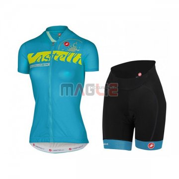 Maglia Donne Castelli Manica Corta 2017 Celeste