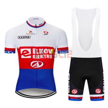 Maglia Elkov Elektro Manica Corta 2019 Bianco Rosso Blu