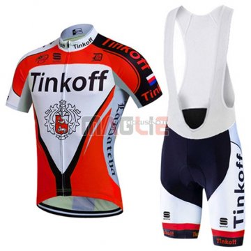 Maglia Tinkoff manica corta 2016 rosso e bianco