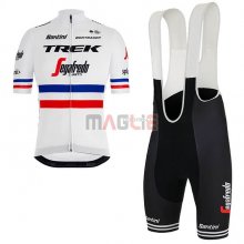 Maglia Trek Segafredo Campione Francia Manica Corta 2018 Bianco