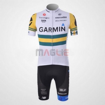 Maglia Garmin manica corta 2011 bianco e giallo