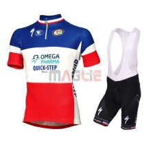 Maglia Quick Step manica corta 2014 blu e rosso