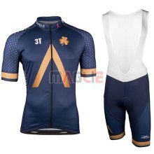 2018 Maglia Aqua Blue Sport Manica Corta Spento Blu