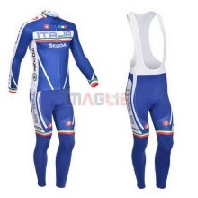 Maglia Castelli manica lunga 2013 bianco e blu