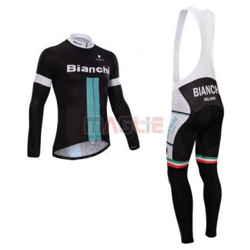 Maglia Bianchi manica lunga 2014 nero e verde