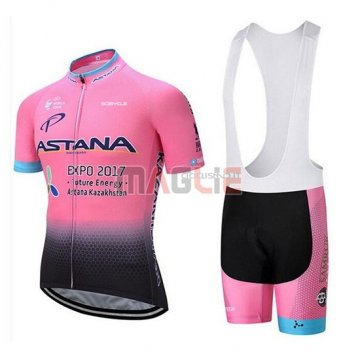 Maglia Astana Manica Corta 2018 Chiaro Rosa