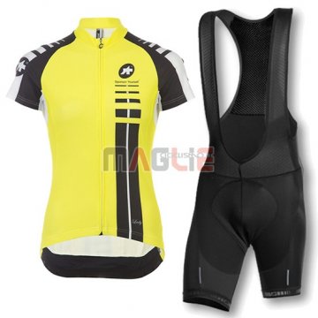 Maglia Donne Assos manica corta 2016 nero e giallo