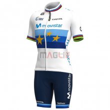 Maglia Donne Movistar Manica Corta 2021 Campione Europa