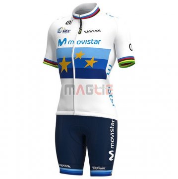 Maglia Donne Movistar Manica Corta 2021 Campione Europa