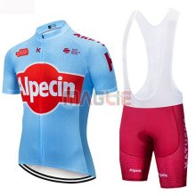 Maglia Katusha Alpecin Manica Corta 2019 Blu Rosso