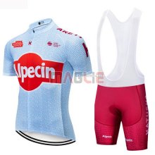 Maglia Katusha Alpecin Manica Corta 2019 Chiaro Blu Rosso