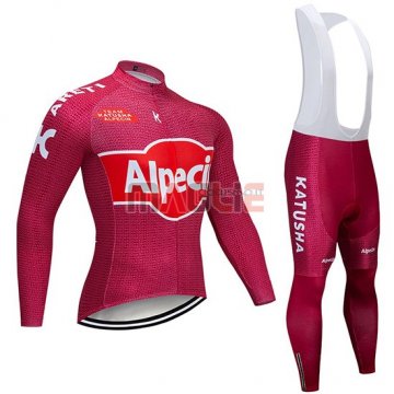 Maglia Katusha Alpecin Manica Lunga 2019 Rosso