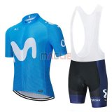 Maglia Movistar Manica Corta 2020 Blu