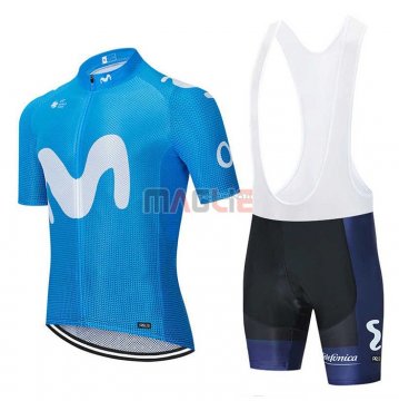 Maglia Movistar Manica Corta 2020 Blu