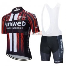 Maglia Sunweb Manica Corta 2020 Nero Rosso