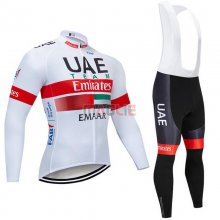 Maglia UCI Mondo Campione UAE Manica Lunga 2019 Bianco Rosso