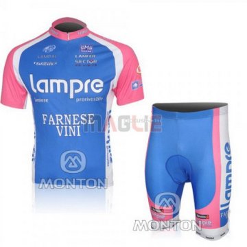 Maglia Lampre manica corta 2010 rosa e azzurro