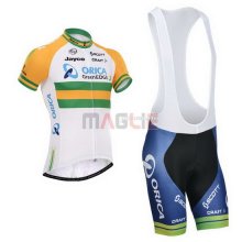 Maglia GreenEDGE manica corta 2014 bianco e giallo