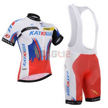 Maglia Katusha manica corta 2015 bianco e rosso