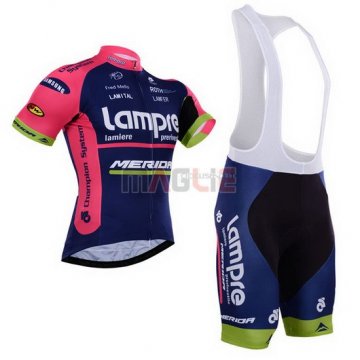 Maglia Lampre manica corta 2015 rosa e blu