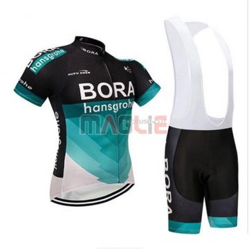 2018 Maglia Bora Manica Corta Nero e Teal