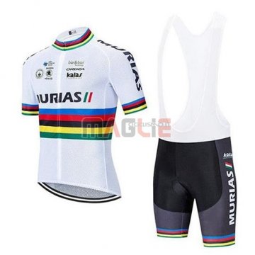 Maglia UCI Mondo Campione Euskadi Murias Manica Corta 2020 Bianco