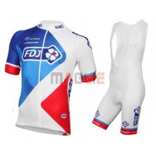 Maglia FDJ manica corta 2016 bianco e rosso