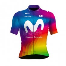 Maglia Movistar Manica Corta 2020 Multicolore