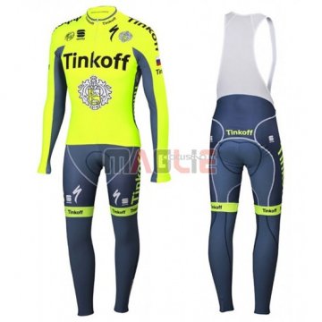 Maglia Tinkoff manica lunga 2016 giallo e blu