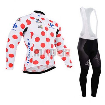 Maglia Tour de France manica lunga 2015 Bianco e rosso