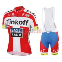 Maglia Saxo Bank manica corta 2015 bianco e rosso