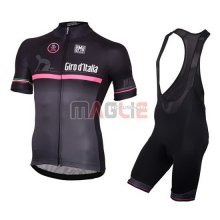 Maglia Giro de Italia manica corta 2016 nero e rosso