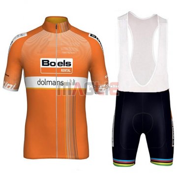 2018 Maglia Boels Dolmans Manica Corta Arancione